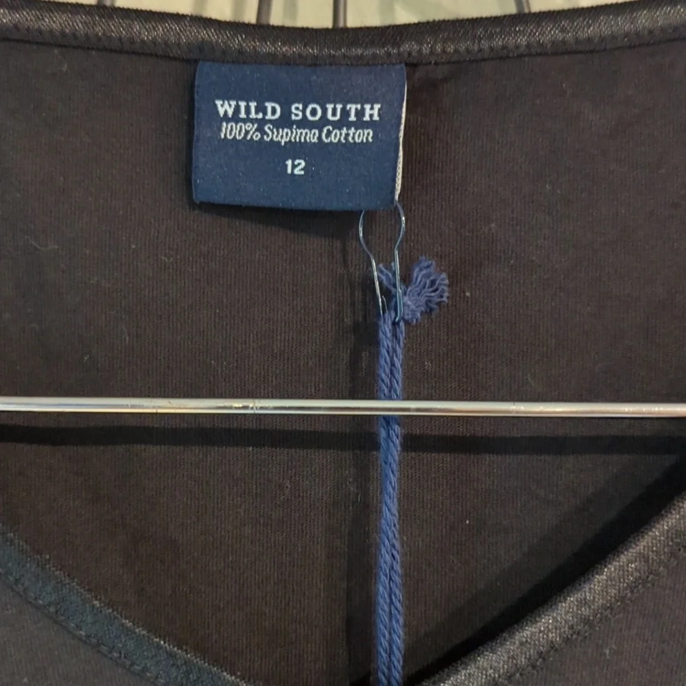 Black Wild South Qtr Sleeve Supima Cotton Size 12 Black Designed In New Zealand